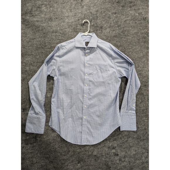 JoS A Bank Reserve Tailored Fit Check Button Down Shirt 100% Cotton Size 17/36 - Picture 1 of 9